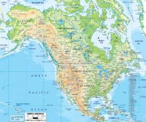 yapboz Kuzey Amerika Haritası. Kuzey Amerika, Kanada, ABD ve Meksika ülkeleri kapsayan
